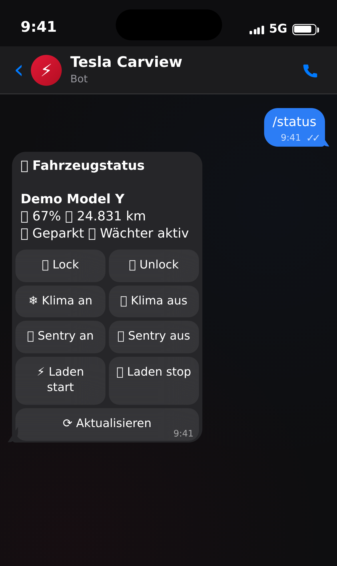 Telegram /status